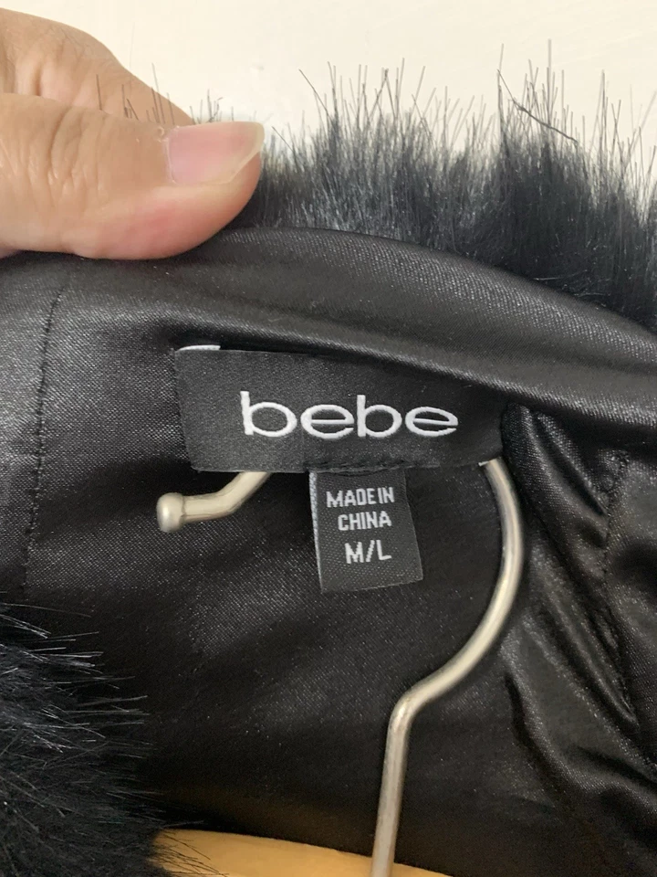 Bebe Faux Fur black Cape  Size Medium/Large - Image 4 of 4