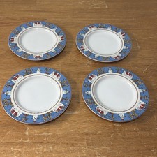 Sakura Debbie Mumm Snowman Bread  Butter Plates 4 Stoneware 6 in.