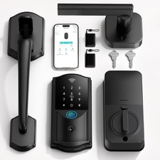 Built-in WiFi Lock with Handle Set - Fingerprint Keyless Entry Door Lock for ...