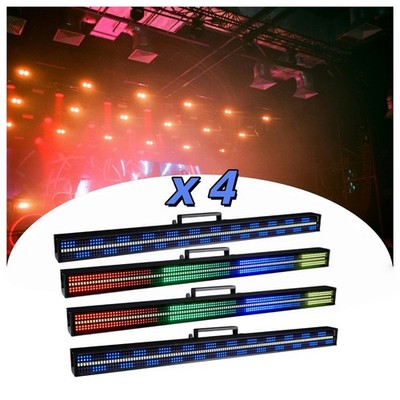 4pc dj stage bar 48+24 zone effect white strobe border rgb led color strip light