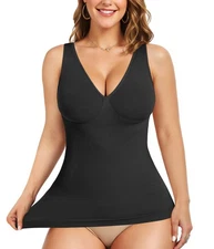 Women's V-Neck Seamless Shapewear, Compression Cami, Tummy Control Tank Top