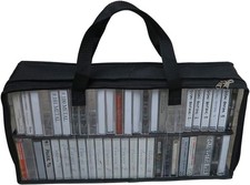 Cassette Tape Bag -See Thru Organizer Storage with Handles - Easy Carrying Case