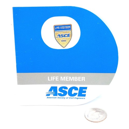 ASCE Life Member American Society Civil Engineers Gold Blue Shield Pin ...