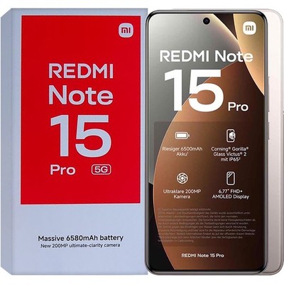 Xiaomi Redmi Note 15 Pro 5G Titanium 512GB + 12GB Dual-SIM Unlocked GSM NEW