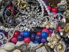 Vintage & Mod Some Signed Costume Jewelry Lot Small Priority Box FULL #153