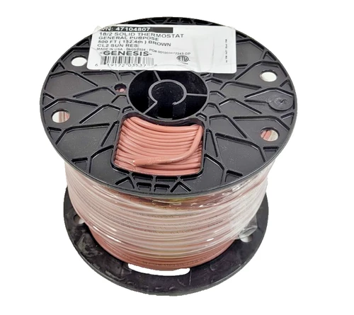 500FT Honeywell Genesis 4710 18 AWG 2C Brown Copper Conducting Thermostat Wire
