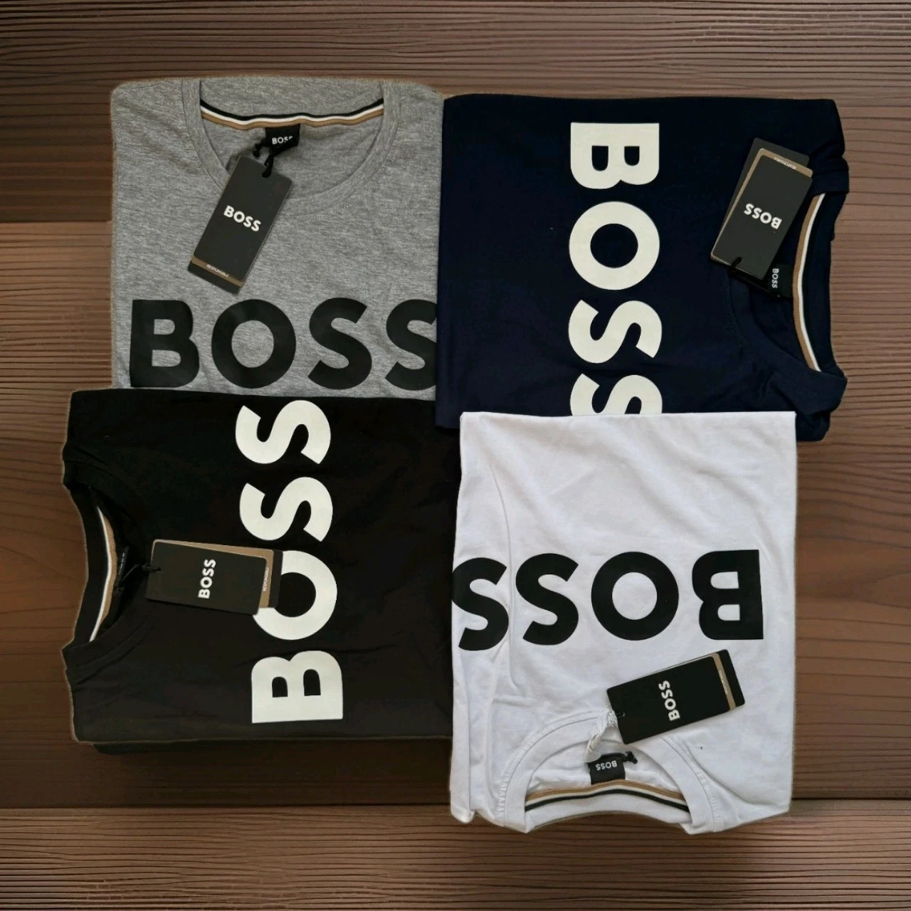 Hugo Boss T-shirt For Men Crew Neck Regular Size