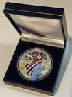 2002  AMERICAN EAGLE COLORIZED  1 OUNCE .999 FINE SILVER DOLLAR COIN