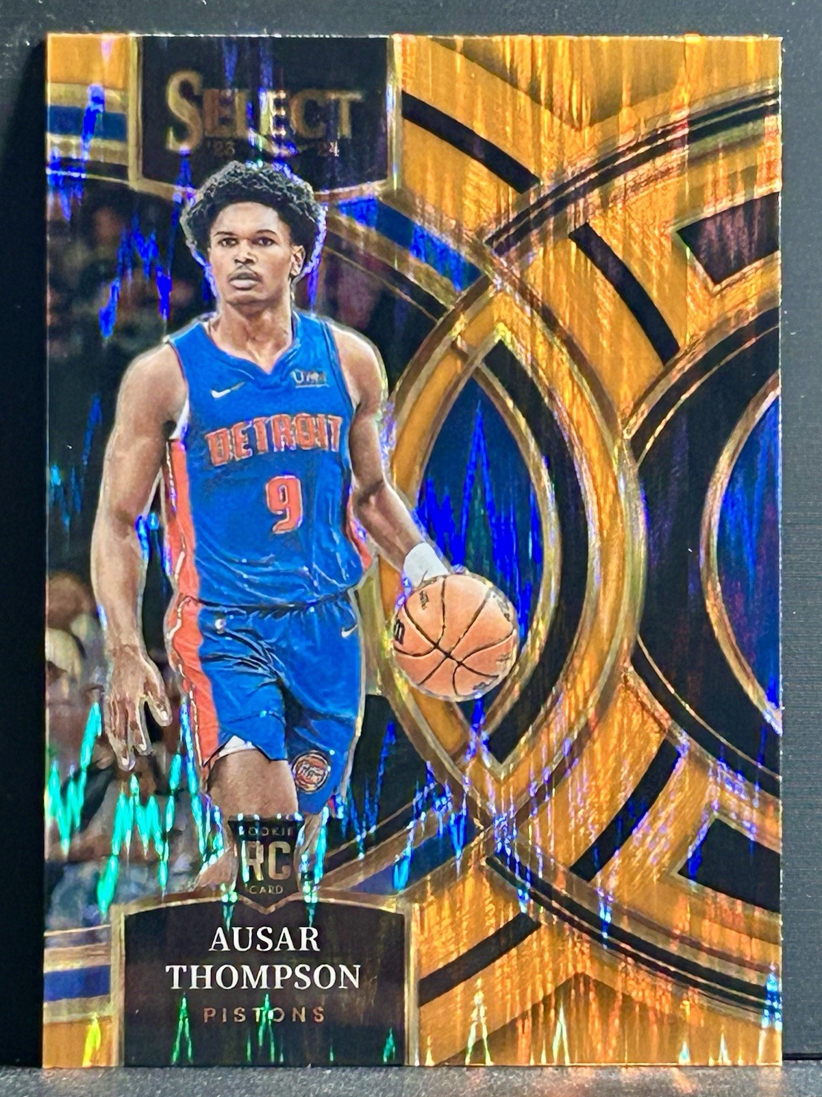 2023-24 Panini Select Ausar Thompson #128 Orange Flash Prizm Premier Level (RC)