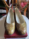 Salvatore Ferragamo Ballet Flats Brown Yellow Leather Snakeskin Slip On Shoe  — photo 3