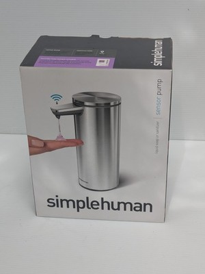 simplehuman 9 oz. Rechargeable Liquid soap pump dispenser, touch-free with soap