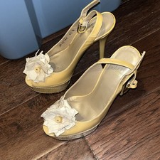 Stuart Weitzman Slingback Platform Heels Beige Size 5 1/2