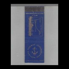 Matchbook Cover US Navy Ship USS Thomas Jefferson APA-30 #3
