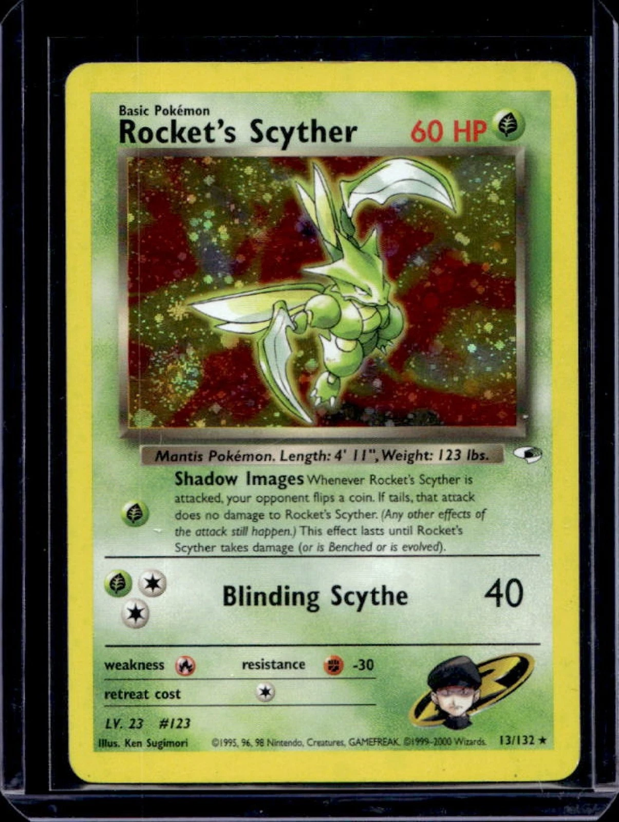 2000 Pokemon Gym Heroes Rocket's Scyther Holo #13/132
