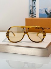 Louis Vuitton Z3476U Aviator Sunglasses Honey Tortoise Frame Yellow Lens Unisex