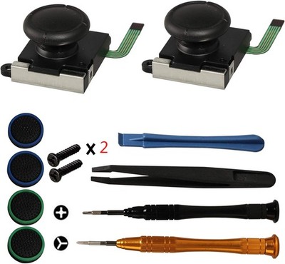Joystick 3D Analog für Switch Joycon Ersatzteil Set mit Schraubendreher Werkzeug