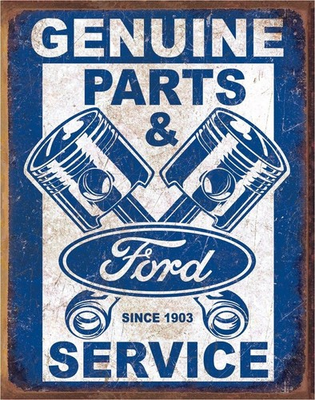 #ad Genuine Ford Parts Logo Tin Metal Sign Man Cave Garage Bar Decor 12.5 X 16 $12.95
