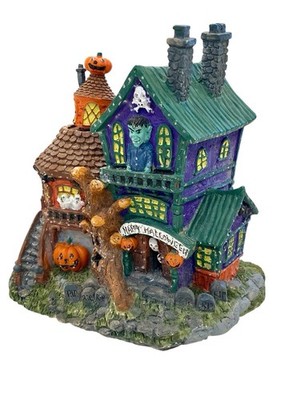 Vintage Halloween Fiber Optic 10'' Haunted House Friday The 31st w/Box 