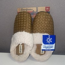 Dearfoams Slippers, Memory Foam Woman's Size Medium 7-8, Indoor/Outdoor