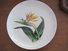 Vintage Santa Anita Ware Bird Of Paradise Plate Flowers Of Hawaii