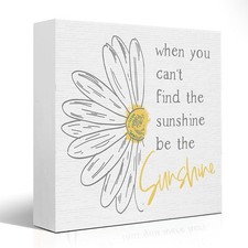 2D Small Daisy Wooden Sign Ornament Desktop Decoration for Office Or Home Decor