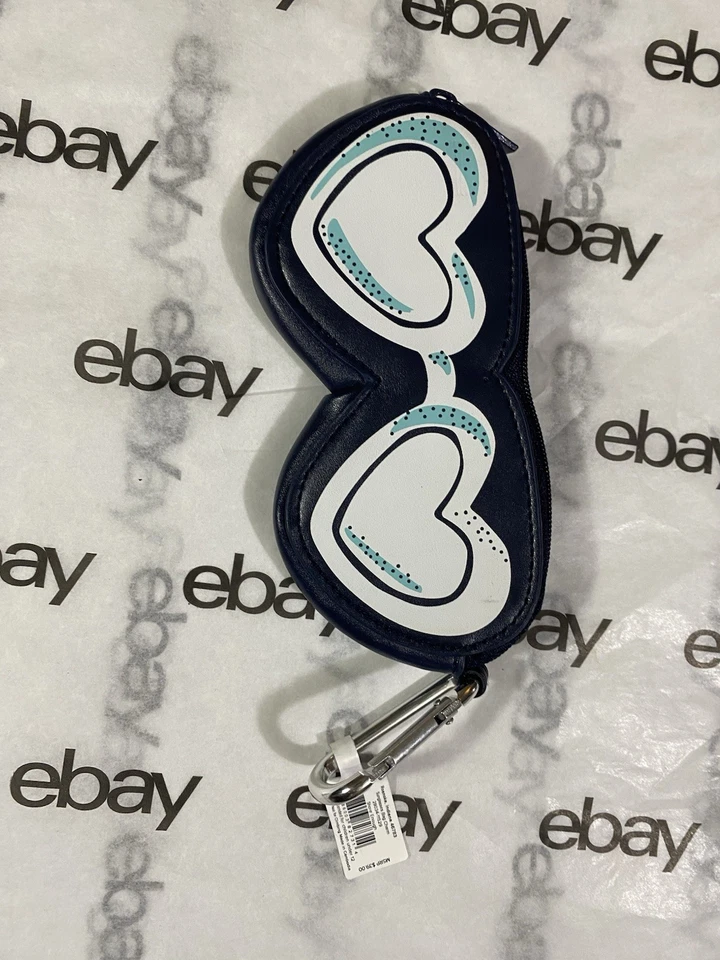 Vera Bradley Imitación Cuero Corazón Gafas de sol Monedero Llavero Azul Marino Foto 3 de 4