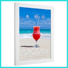 20x30 Frame Rustic White, Distressed 30x20 Picture Frame, Art Pic Hanging Pos...