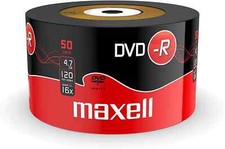 GENUINE MAXELL DVD-R 50 PACK BLANK DISCS RECORDABLE DVD 16x 4.7GB 120 MINS PC