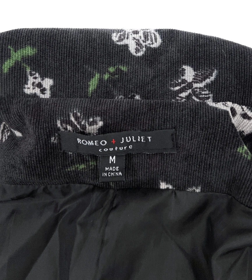 Chaqueta Romeo + Juliet COuture para mujer gris medio cremallera completa pana Foto 4 de 4