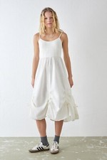 Urban Outfitters Rosie Balloon Ruched Midi Dress XS 2 Women's Casual NEW 35270