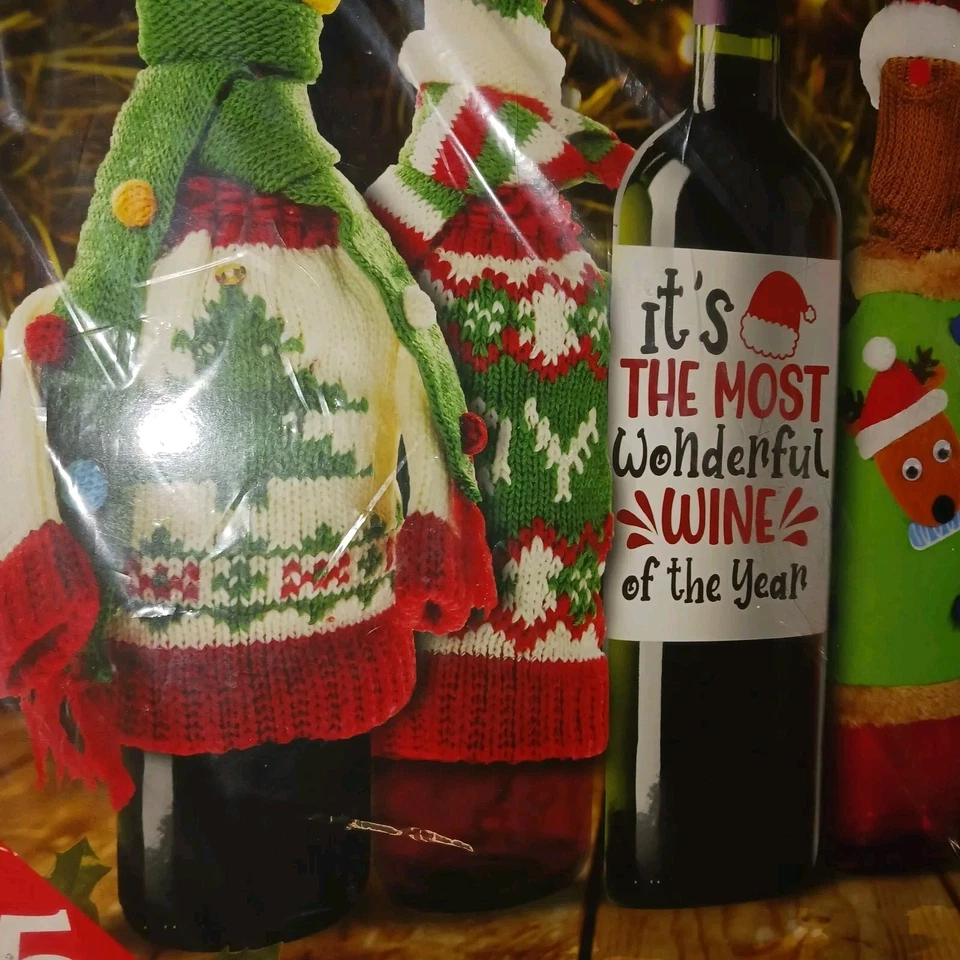 2x Calcetines Mujer 15 días. Botella de vino de Navidad y perros de Navidad. Calcetines 30pr Foto 3 de 4