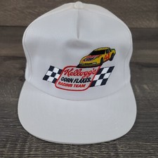 Vtg 1984 Kellogg's Corn Flakes Racing Team Snapback Hat Snapback Trucker Cap - A