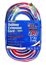 Voltec 05-00158-US 50FT 12/3 SJTW Extension Cord w/Lighted End MADE IN USA