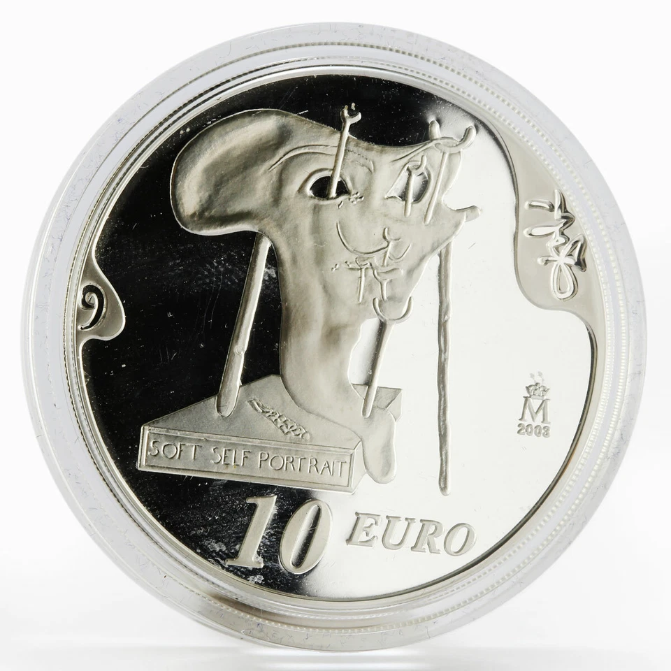 Spain 10 euro 100th Birth Anniversary of Salvador Dali proof silver coin 2004 - Image 3 of 4