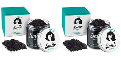 2 pack Smile Angel Natural Charcoal Teeth Whitening Powder 1.75oz each