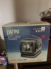 jWIN TV AM/FM Combo - 5 inch - black and white