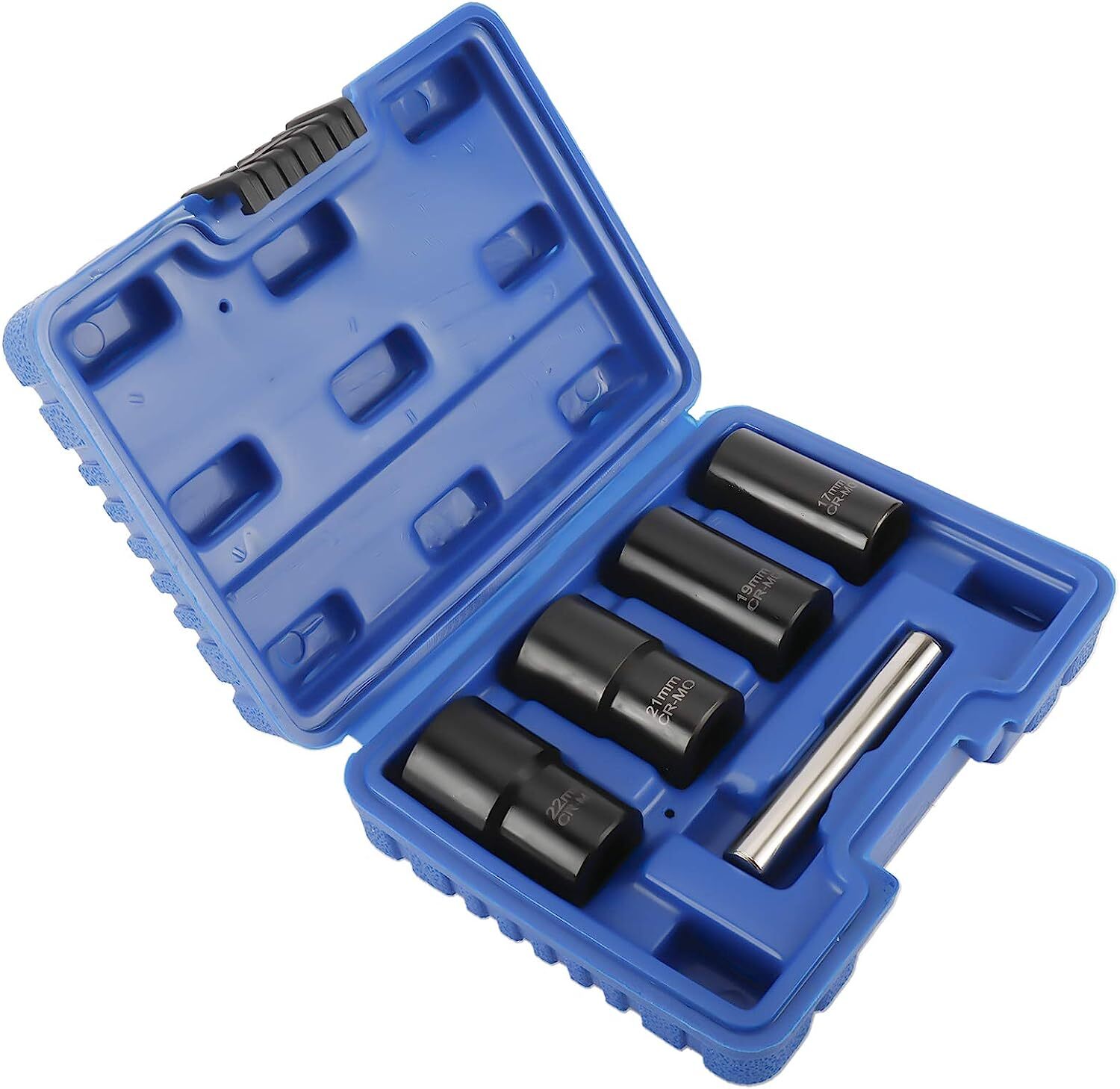 5pc Twist Socket Wheel Lock Worn Lug Nut Remover Extractor Tool 17,19