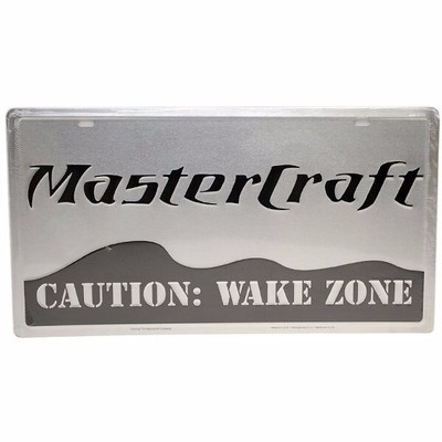 MasterCraft 88551010 Silver/Black  Aluminum Caution Wake Zone Boat Sign