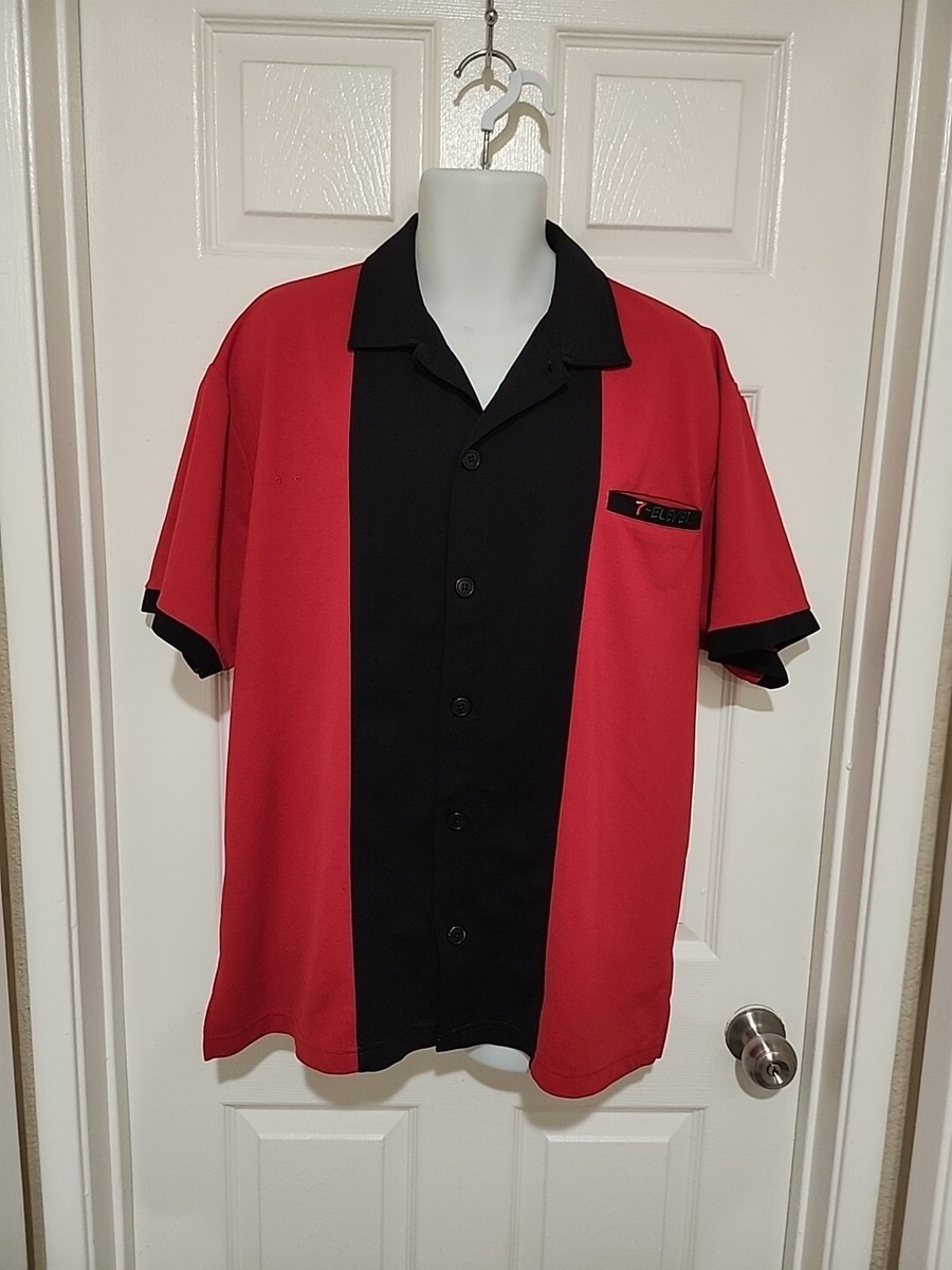 7-Eleven Vintage Employee Uniform Bowling Shirt Red and