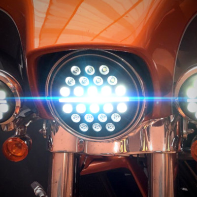 Eagle Lights 7'' SLIM LINE Multi LED Projection Headlight for Harleys and Indians