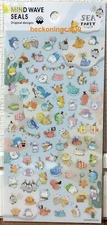 MIND WAVE Sea Life Party Sticker Animal Penguin Dolphin Seal Fish MADE IN JAPAN