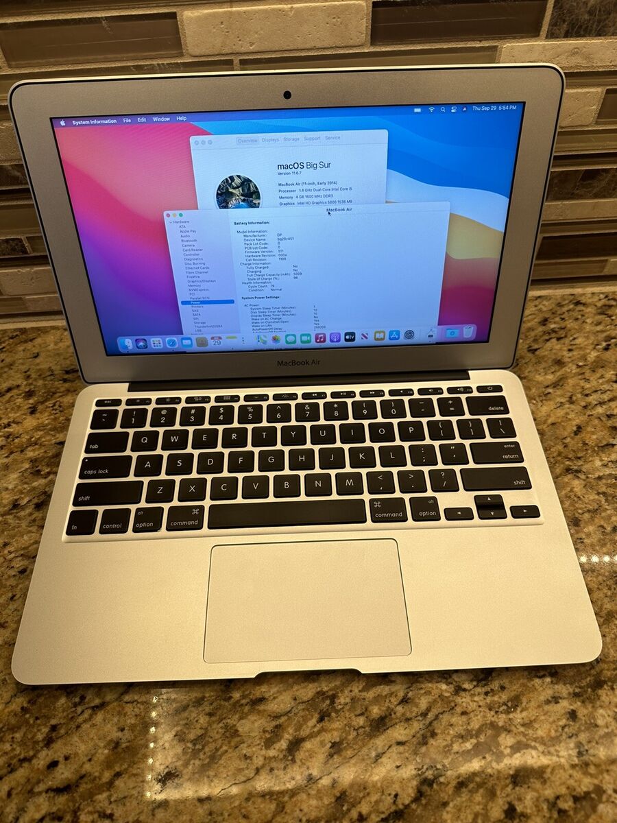 MacBook Air 11 Early 2014 1.4 GHz Intel Core i5 4GB 128GB MacBook Air 11 Early 2014 1.4 GHz Intel Core i5 4GB 128GB