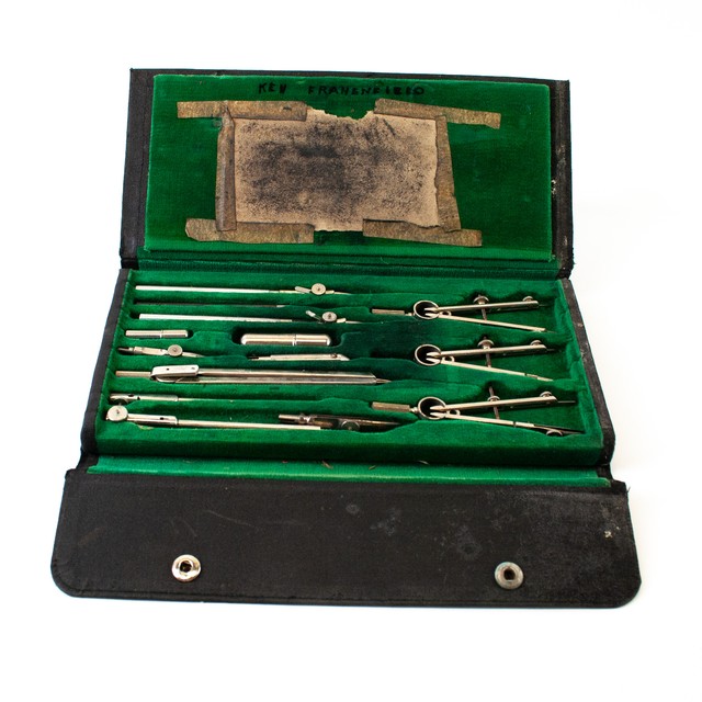 Vintage Tool Drafting Set Made In Germany Tower Original Case Sears