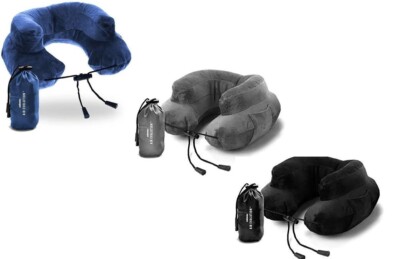Cabeau Evolution Plus Memory Foam Neck Pillow With Soft, Cooling Cover Travel Case Slate Grey