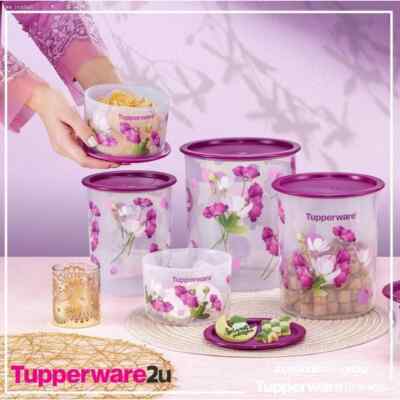 Tupperware Flora One Touch Camelia/Blossom/Royal600ml- Airtight, BPA-Free