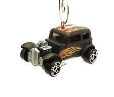 1932 Ford Vicky with Flames Christmas Ornament 1:64 Black