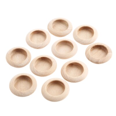 10X Wooden Concealed Handles Cabinet Furniture Cupboard Pull Door Knobs Hardware