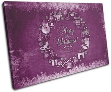 Christmas Decoration Wall Canvas ART Print XMAS Picture Gift Chalk 13 Violet Chr