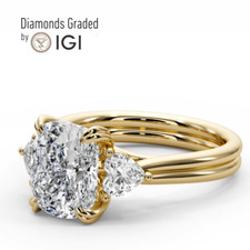 IGI Certified 4.00 CT Oval Diamond Engagement Ring E VS2 18k Yellow Gold