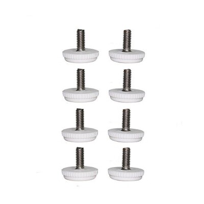 5/16'' x 5/8'' Long Thread Stud Adjustable Glides for Patio Furniture White 8 Pcs